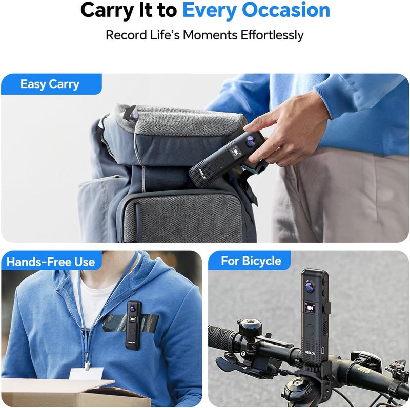BOBLOV C18 128G WiFi Body Camera: One-Touch Recording and Small OLED Screen for User Friendly, 4Hours Recording, 1080P Wearable Cam with 1/4" Tripod Thread for Biking, Security, Personal Use - Image 5